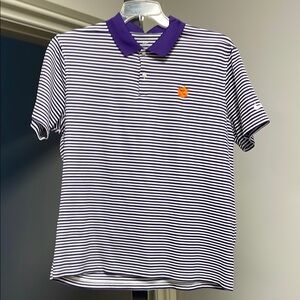 Purple Striped Polo Shirt